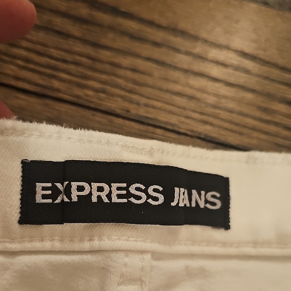 Express White Distressed Jean Shorts - Picture 2 of 11